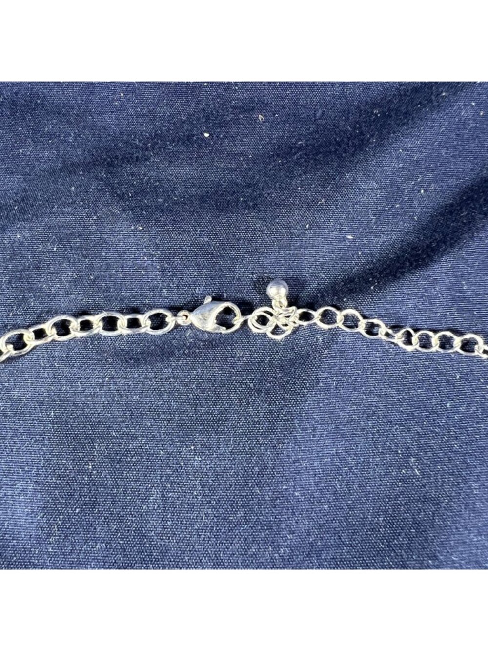 Silver Charm Necklace With Heart Eiffel Tower Key & Rhinestone Accents - Picture 4 of 4